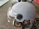 踏燕电动车头盔四季通用电瓶车头盔灰男安全帽女士款哈雷镜片半盔 318浅灰色升级3C 实拍图
