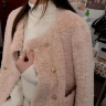 皮尔卡丹（pierre cardin）粉色羊羔毛小香风女短外套毛毛外套圆领高级感洋气加厚保暖 主图色 XL建议116130斤 晒单实拍图
