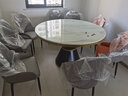琛舍 餐桌 大理石餐桌椅组合现代简约轻奢圆形餐桌家用带转盘吃饭圆桌 1.3米一桌八椅【带大理石转盘】 （颜色留言） 实拍图