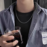 Tsful99足银男士项链潮流嘻哈古巴链实心百搭马鞭锁骨链生日父亲节礼物 【足银龙骨链】（约47cm） 实拍图