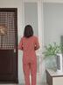 芊之雅（QIANZHIYA）秋天居家服睡衣女纯棉长袖夏套装秋冬甜美可爱全棉家居服春秋薄款 QZC-9099#氧化红 L （参考95-110斤） 实拍图