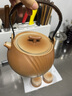 瓷牌茗茶具（cipaiming teaset）茶壶粗陶烧水壶户外酒精炉煮茶壶陶瓷围炉煮茶茶具套装 粗陶条纹古鸣壶7件 实拍图