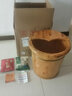 古希诺（GUXINUO）木桶泡脚桶家用洗脚盆香柏木过小腿40cm实木足浴盆泡脚盆木盆 40cm柚木色圆边（带盖）+艾草+贴 实拍图