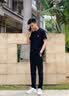 啄木鸟【两件装】冰丝裤男夏季休闲裤子男高弹速干宽松透气大码青年长裤 黑色直筒+灰色直筒 XL （建议105-120斤） 实拍图