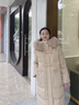 XAQ羽绒服女长款2023秋冬时尚洋气90白鸭绒加厚保暖狐狸大毛领外套女 熔岩驼 S（80-110斤） 实拍图