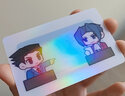 雪染白卡贴定制水晶磨砂果冻高清公交学生饭卡diy定做动漫明星校园贴纸 20张 镭射-彩虹 实拍图