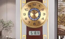 康巴丝新中式福鹿日历挂钟家用时尚时钟客厅钟表高档轻奢大气装饰石英钟 3349红木（AI智能自动对时） 晒单实拍图