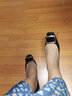 他她女鞋粗跟单鞋真皮方头休闲鞋高跟浅口鞋子7YO01AQ4 黑色 38 实拍图