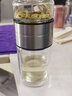 繁简迷你型茶水分离杯网红泡茶杯双层玻璃男士旅行便携水杯子女小容量 钢本色200ML带杯套杯刷 实拍图