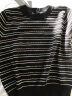 MeetMetro玛依尔条纹短袖T恤女夏季2024夏季新款修身显瘦短款气质上衣 黑色 XL 晒单实拍图