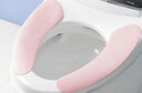 日本马桶垫粘贴式马桶坐垫冬季防水马桶垫圈坐厕垫短绒保暖坐便器垫子可水洗裁剪通用马桶套卫生马桶垫 粉色 1套 实拍图