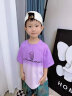 卡兔蓝猫（KATULANMAO）儿童装男童夏装套装2024新款夏季中大童男孩运动薄款夏款酷帅气潮 紫色 140cm 晒单实拍图