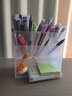 离草斜插式笔筒收纳盒办公室桌面收纳一体创意置物架儿童男女孩笔桶学生笔架多功能透明放笔的书桌整理 斜插无抽屉款/1个 实拍图
