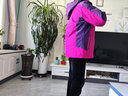 斯柏锐户外冲锋衣男三合一冬季加绒保暖两件套抓绒内胆登山服冲锋衣裤 玫红（女） XL 实拍图