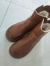 大东女士厚底短靴皮毛一体羊毛内里女靴冬季加绒加厚保暖妈妈棉鞋大码 棕色加绒 37 实拍图