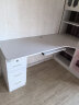 如煜 电脑桌台式书桌书柜组合书桌学习桌转角实木书架一体写字桌-L款 L款白色160*110 实拍图
