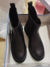 天美意烟筒靴女鞋商场同款复古加绒气质切尔西女靴短靴子女BB011DD2 黑色 38 实拍图
