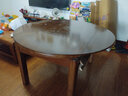 沐晨餐桌全实木餐桌家用4-6人饭桌现代中式折叠可伸缩圆桌带椅子一套 胡桃色（1.38米） 单餐桌【无椅子】 实拍图
