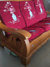 南极人（Nanjiren）红木沙发垫坐垫带靠背中式实木质加厚海绵防滑老式木沙发坐垫四季 富贵花开红-厚度8厘米【雪尼尔/防滑/可拆洗】 长55*宽50*60cm(靠背高)/单只装 实拍图