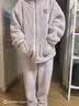 Teenie Weenie小熊睡衣女秋冬季加厚立领保暖情侣家居服休闲套装 轻紫色（女款） L 实拍图
