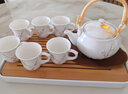 古笙记 防烫杯 景德镇陶瓷茶具套装家用茶壶茶杯现代简约中式手绘泡茶壶 白金梅花防烫茶具 含竹托盘 7件 实拍图