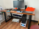 优品元素 实木电脑桌台式家用书房卧室书桌 原木大板办公写字桌学习桌子 豪华版：160*(65-70)*75板厚5cm 实拍图