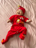传乐星（CHUANLEXING）蛇宝满月婴儿衣服百天百日宴秋冬款男女新生儿连体衣喜庆套装 平安喜乐-福蛇（夏季短款+帽袜 66cm (12-15斤/2-4月)百天 实拍图