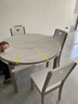 雅行 岩板实木餐桌椅组合现代简约家用可伸缩折叠饭桌圆两用吃饭桌子 一桌四椅【1.2米】 实拍图