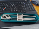 双枪（Suncha）食品级304不锈钢便携餐具筷子个人专用学生成人筷勺盒 孔雀绿 晒单实拍图