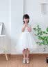 小咔衣浓小女孩公主裙女童花童婚礼蓬蓬纱儿童晚礼服主持人钢琴演出服大童 白色前短后长 130 实拍图