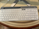 罗技（Logitech） K580 无线蓝牙键盘 超薄键盘 安静办公学生手机支架键鼠套装平板电脑办公键鼠套装 毕业高考礼物 K580 芍药白+M650L白(中大手套装) 实拍图