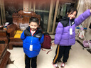 雪中飞【双面穿】儿童羽绒服冬季轻薄男女童面包服羽绒服银灰130cm 实拍图