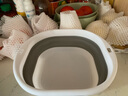 可折叠脸盆宿舍用学生婴儿洗澡盆旅行压缩水盆子 浅灰色-小号-1个【23*17*9cm】 实拍图