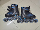小状元轮滑鞋成人溜冰鞋男女童旱冰鞋儿童初学者直排滑冰鞋专业滑轮鞋 黑蓝（单闪单鞋） L (适合日常鞋码36-41) 实拍图