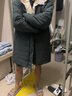 淘兹朗棉服外套男中长款过膝超大宽松加厚保暖棉袄潮流帅气百搭连帽棉衣 文艺男D38中长款灰色 XL 130斤-155斤 实拍图