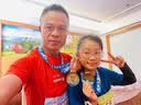 范迪慕儿童运动套装青少年训练球服长袖打底衫中小学生跑步服羽毛球服 实拍图