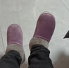 美瑞家秋冬季居家用男女情侣毛棉拖鞋包跟保暖加厚底防滑带跟月子带后跟 紫色 42/43(适合39-40脚) 实拍图