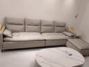双虎 轻奢沙发客厅三人位直排意式极简乳胶科技布艺沙发065 【065浅灰色】直排四人位+脚踏 标准版 实拍图