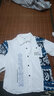啄木鸟短袖衬衫男士套装夏季休闲宽松免烫衬衣外套男五分袖上衣短裤男装 F99白色套装 XL 约125-140斤 实拍图