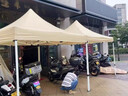 京甄谷遮阳棚雨棚夜市摆摊帐篷户外四脚伞加厚伸缩式折叠大太阳伞遮阳伞 【3.3cm立柱】常用自动架 展开长3m*宽3m 实拍图