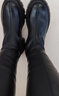 ZHR长筒靴女冬季保暖圆头显腿长不过膝靴子女便捷后拉链骑士靴INS百搭女靴 加绒可选 CQ03 黑色(单里) 38 实拍图