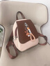 viney牛皮双肩包女初中高中大学生书包休闲轻便旅游旅行背包高级感休闲 米白配啡 通勤电脑包减负减重轻奢 实拍图