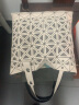 名夏（MINGXIA）新款三宅同款日本6*6菱格折叠六格几何包拼接菱格时尚单肩手提包 镂空白 晒单实拍图