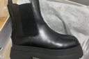 百丽（Belle）厚底烟筒靴女英伦风切尔西靴X2G2DDD3 黑色-毛里 40 (250mm) 实拍图