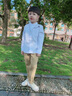 罗蒙儿童裤子男童女童2025春款休闲校园服直筒裤 卡其色松紧长裤 110 实拍图