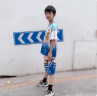 普竹川元男童篮球服套装夏季新款儿童速干篮球衣服中大童时尚运动短袖短裤 儿童运动篮球服2件套【蓝色】 120cm 【建议高110cm】 实拍图