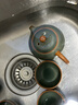 瓷牌茗茶具（cipaiming teaset） 茶具套装小套功夫茶壶便携一壶四杯家用会客泡茶器小茶台 秘色《棕把西施壶》四罗汉磁盘 实拍图