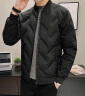 啄木鸟轻薄羽绒服男款时尚简约百搭长袖鸭绒抗寒保暖防风短款男外套上衣 2028黑色 4XL 【165-190斤】 实拍图