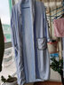 金号A类纯棉浴衣浴袍男女毛巾料宽松系带式 柔软吸水情侣秋冬季家居服 3907蓝色+纯棉 180#（身高176-190cm） 实拍图