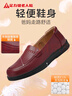 足力健老人鞋2026新款单鞋女士休闲皮鞋妈妈鞋一脚蹬平底鞋 6015K红色37 实拍图